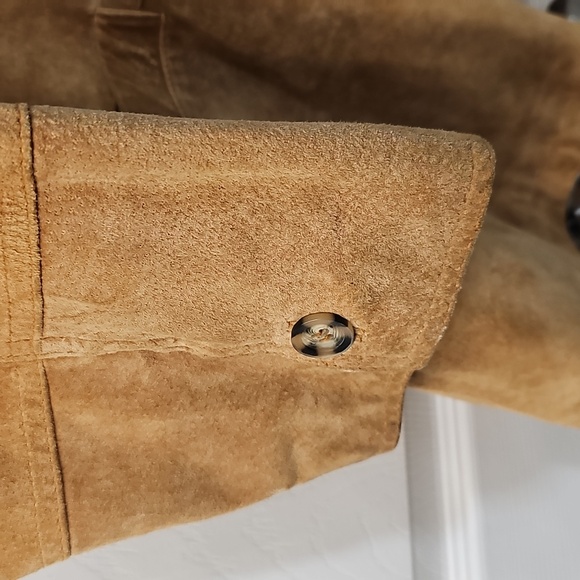Boutique Europa Suede/Leather  Jacket. Collared, button front. XL Preowned - Picture 13 of 14